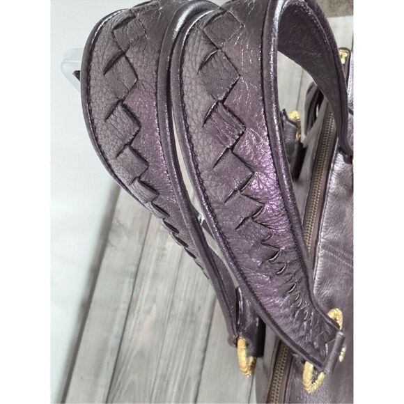 Elliott‎ Lucca Brown Sheen 100% Leather Tote Shoulder Bag - Picture 4 of 16